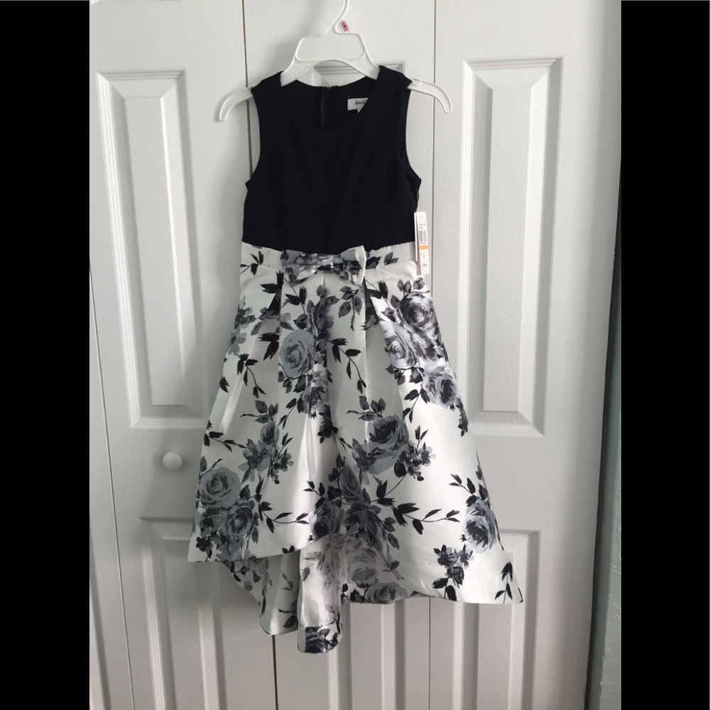 Black and gray formal dress.